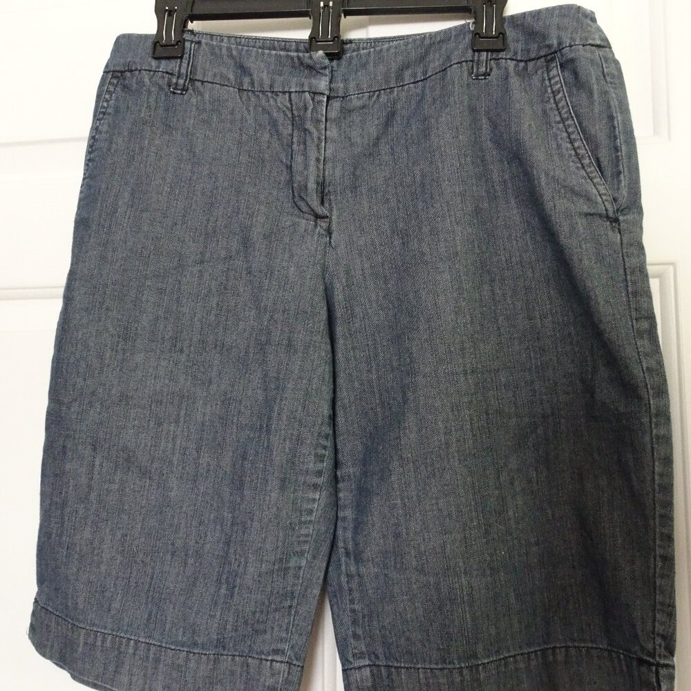 New York & Co. Women's Size 12 Blue Denim Walking/Bermuda Shorts